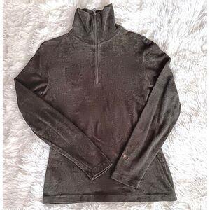 Post Cart‎ Women  Sz Medium 1/4 Zip Pullover Cotton Polyest Green  Made In Italy